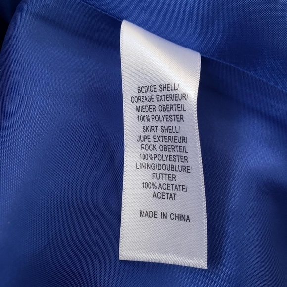 Aidan Mattox Blue Black Lace Tulle Sleeveless Evening Gown Maxi Dress Size 6 - Picture 11 of 13